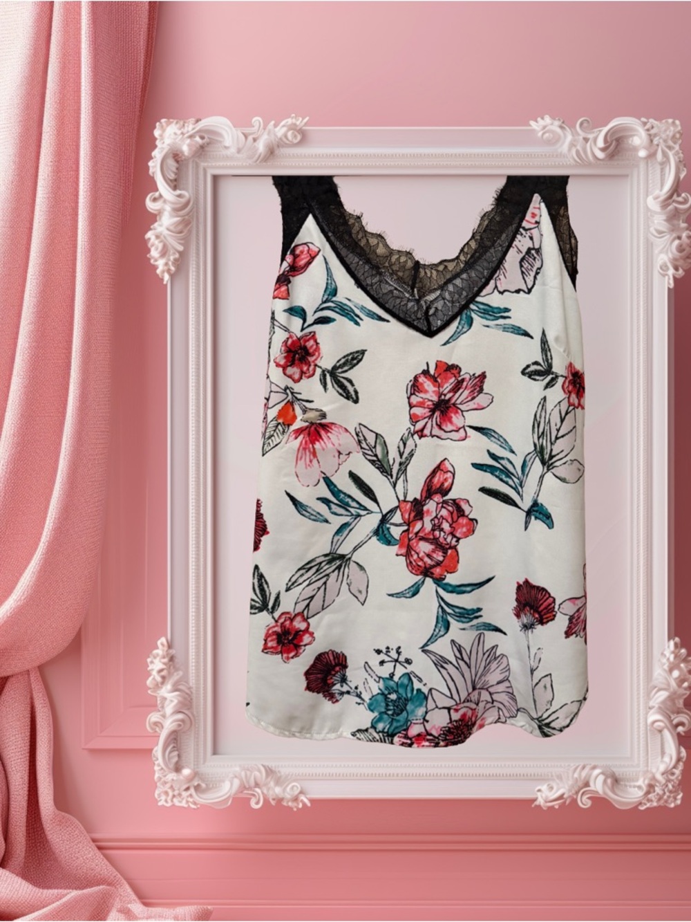 BOGO! Lace Trim Floral Cami